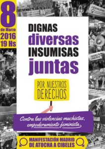 Cartel manifestación 8 de marzo en Madrid 2016